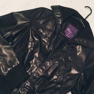 Black leather jacket
